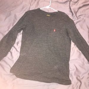 Charcoal long sleeve ralph lauren polo shirt